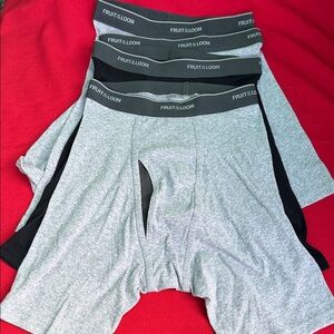Fruit of the Loom Men's Gray and Black Boxer Briefs